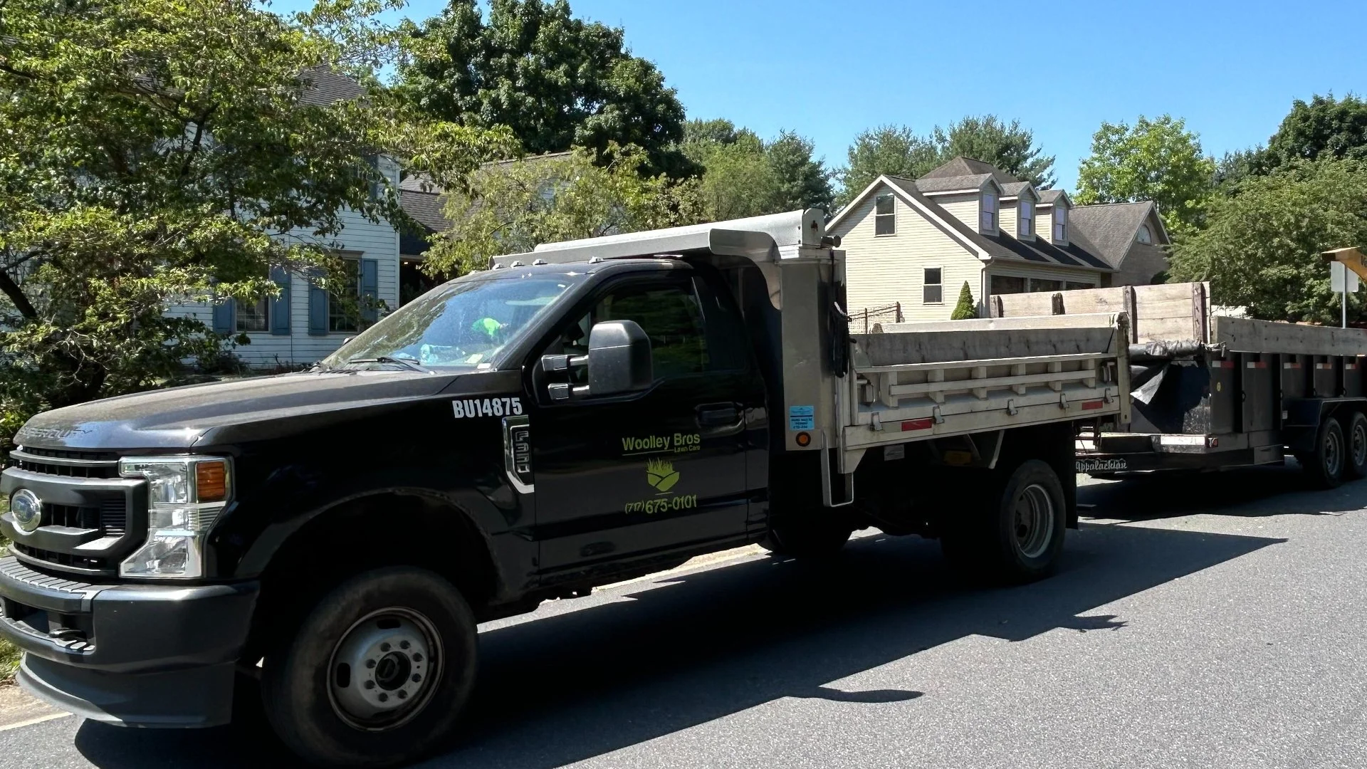 Work truck parked on street in Lititz, PA.