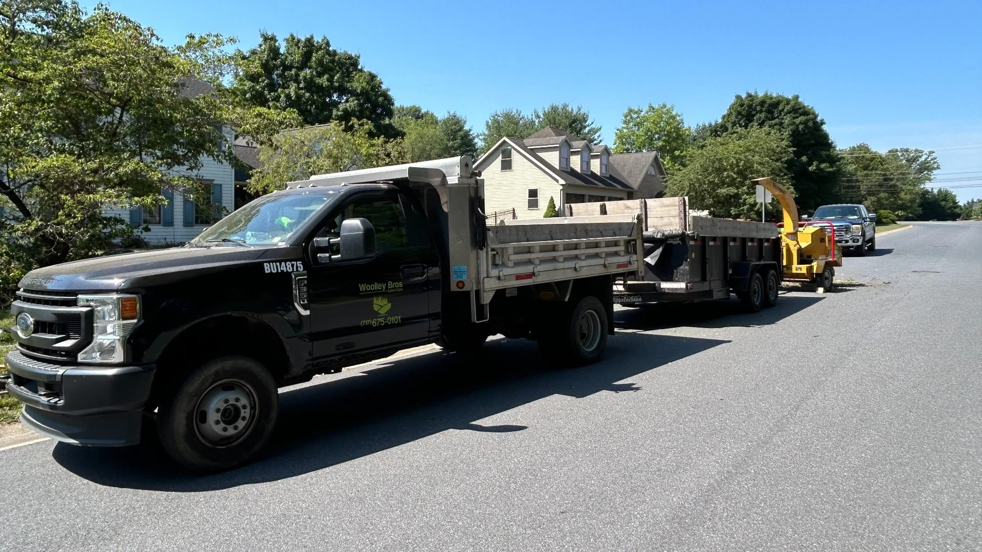 Woolley Bros Lawn Care company truck in Lititz, PA.