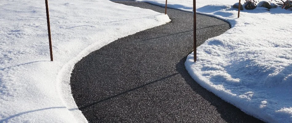 Snow removed from a commercial sidewalk in Lititz, PA.