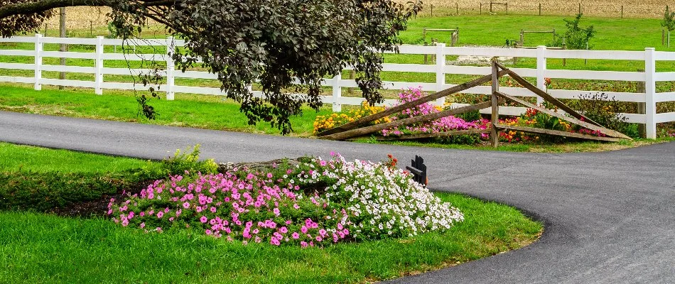 Landscape beds filled with flowers in Lancaster, PA.