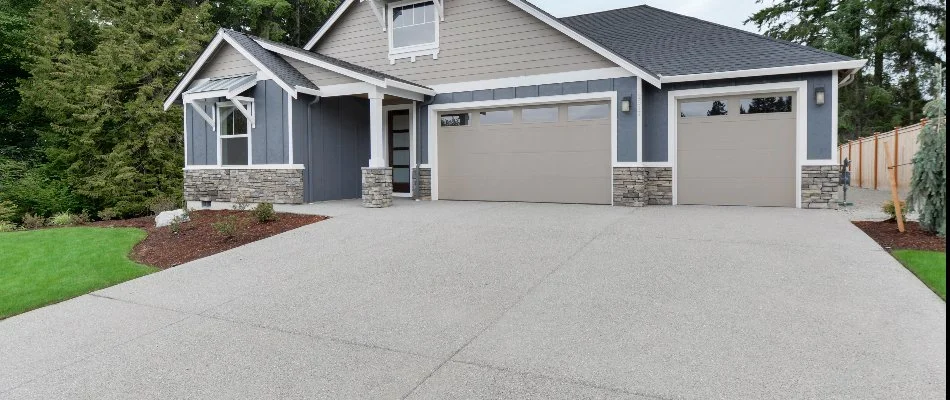 A home in Lancaster, PA, with a concrete driveway.