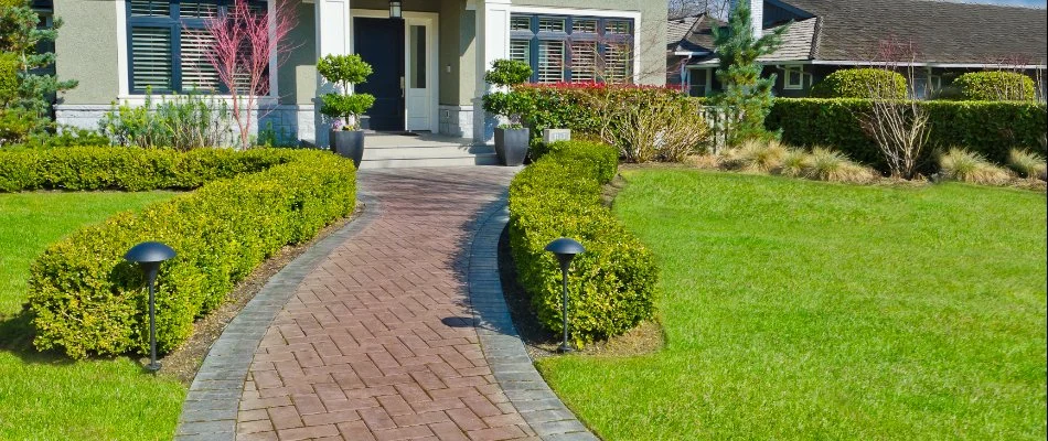 Walkway leading to the front of a house in Lititz, PA.