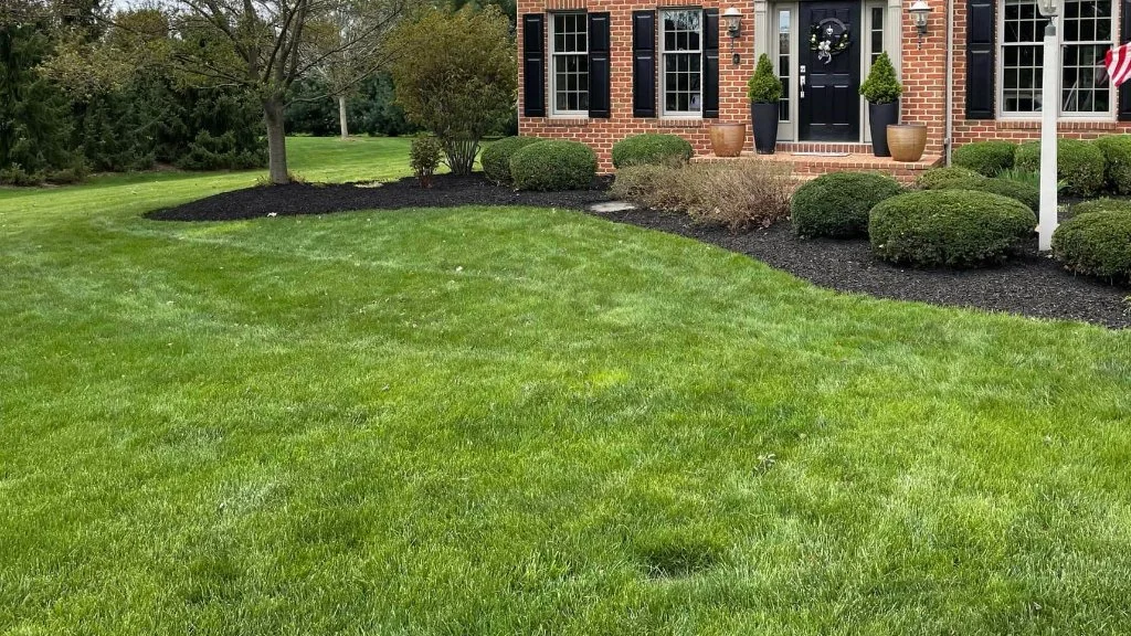 Home in Lancaster, PA with a healthy front lawn and landscaping.